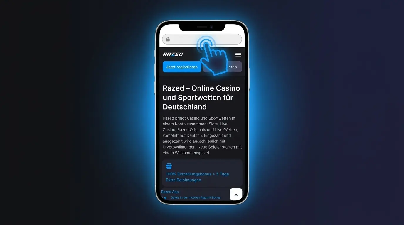 Schritt 1: Razed im Browser des Smartphones öffnen