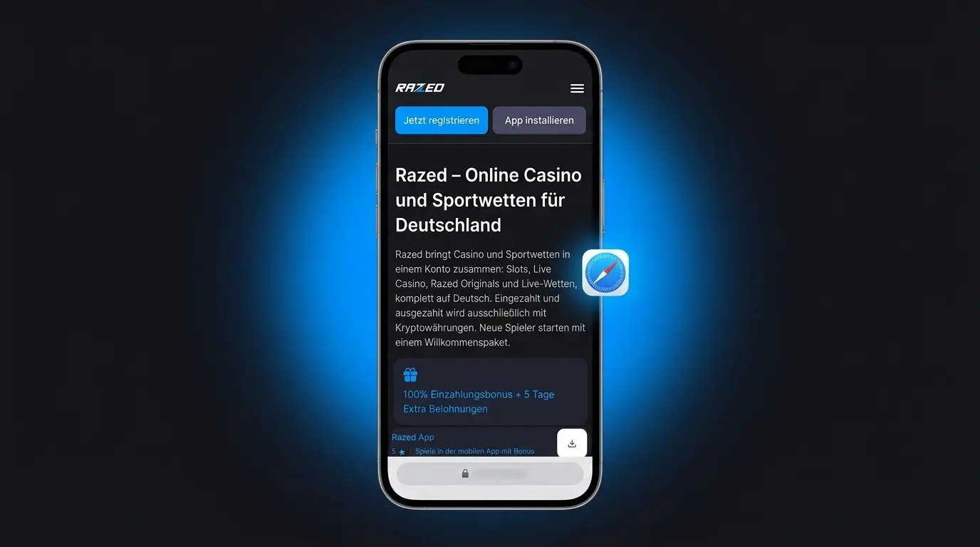 iOS Schritt 1: Razed in Safari öffnen