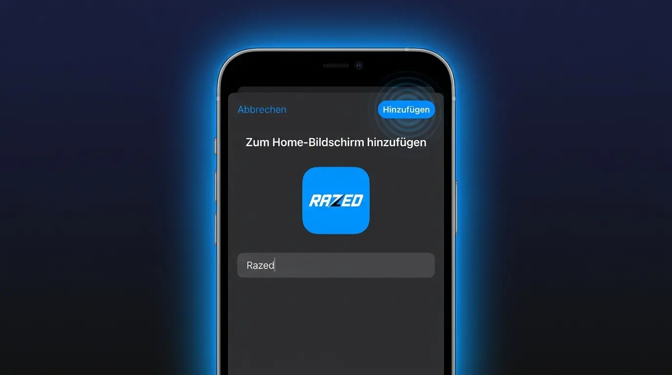 iOS Schritt 4: Razed zum Home-Bildschirm hinzufügen